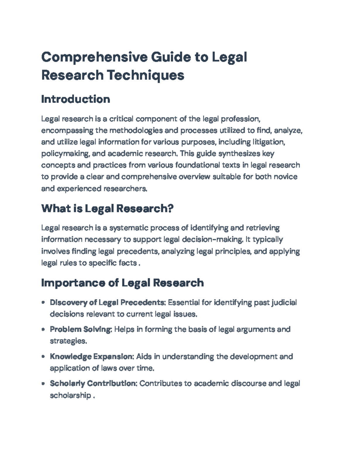 Legal Research Techniques: A Comprehensive Overview for Success ...