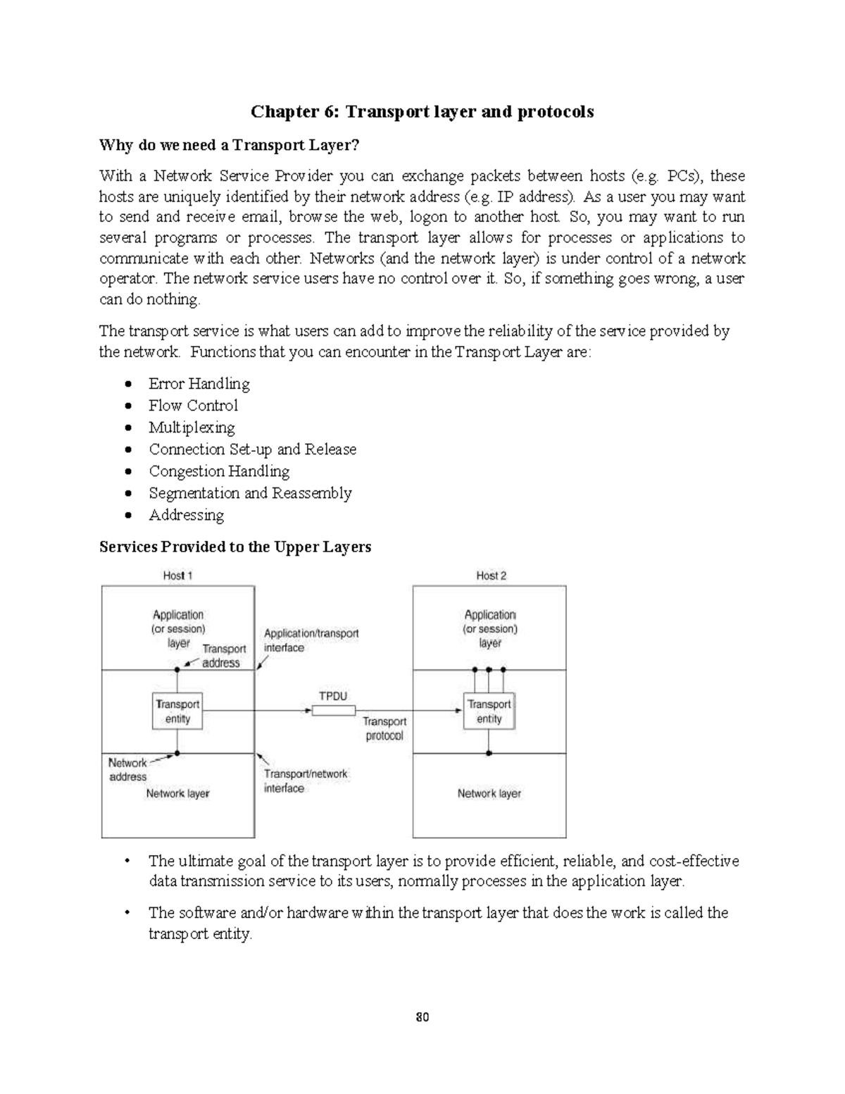 Chapter 6: Transport Layer & Protocols Overview - Studocu