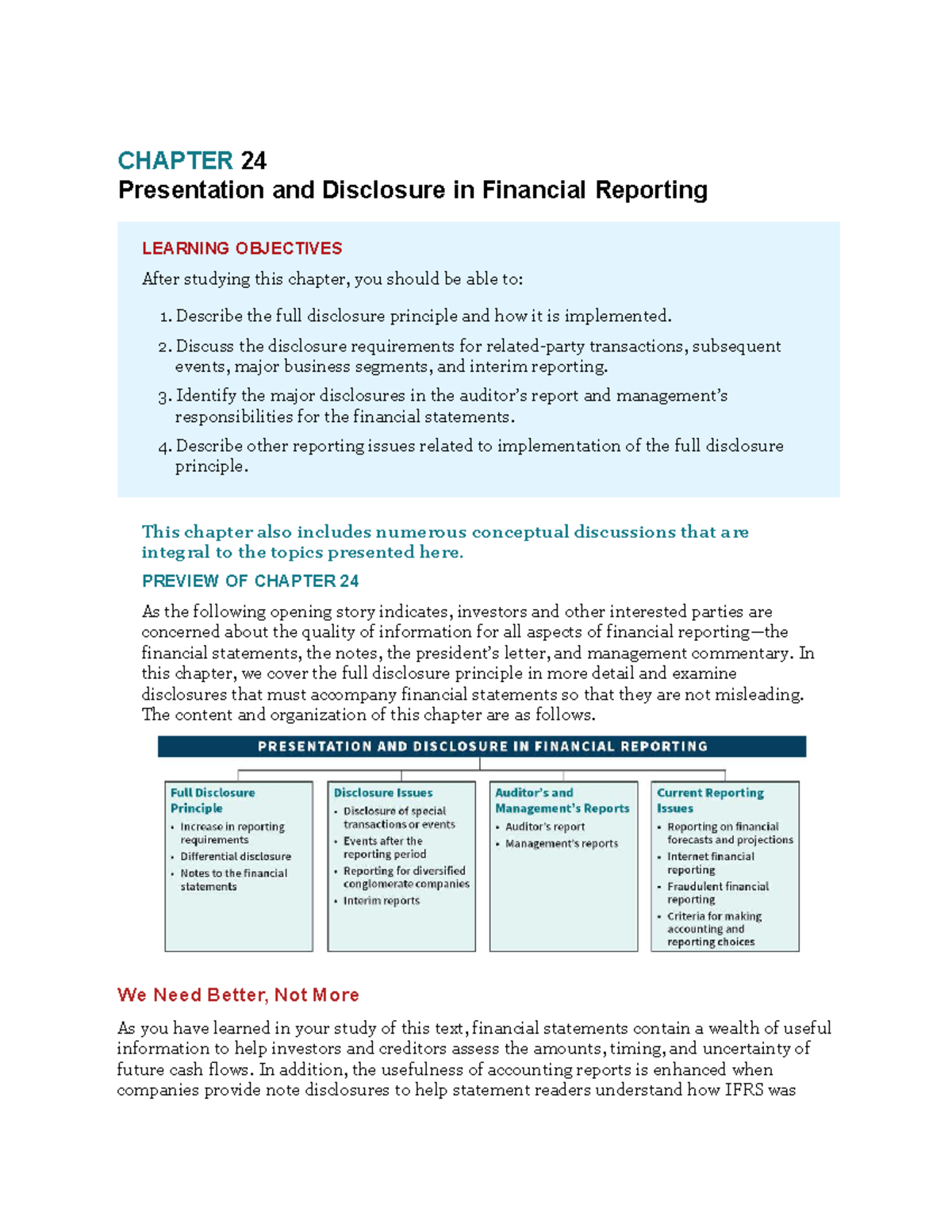 CH24 Presentation & Disclosure in Financial Reporting: Key Concepts ...