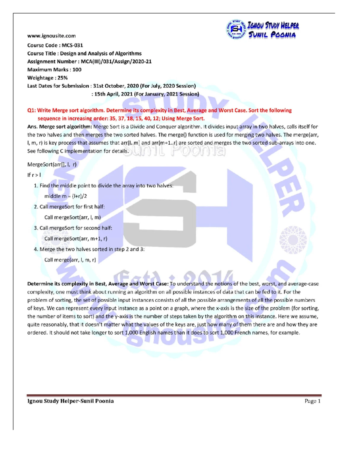 MCA Exam Dec 2022: Parallel Computing MCSE-11 Study Guide - Studocu