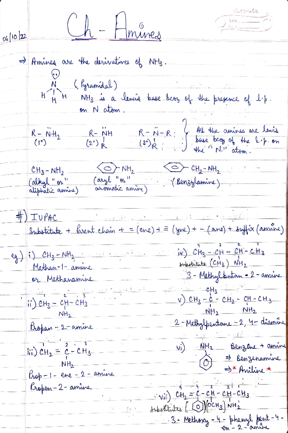 Chemistry of Amines: Properties and Reactions (Chem 101 Notes) - Studocu