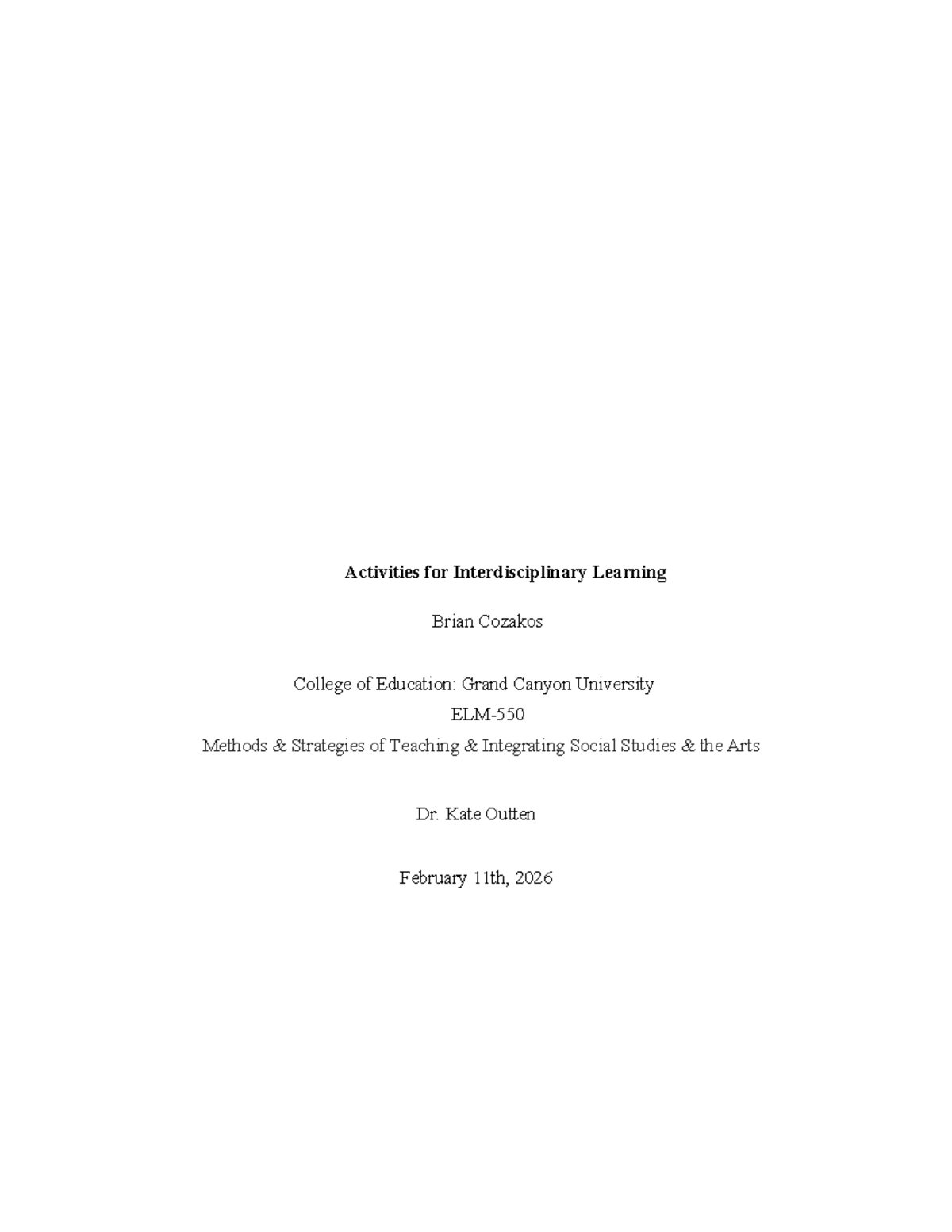 Interdisciplinary Learning Activities for 4th Grade: Social Studies ...