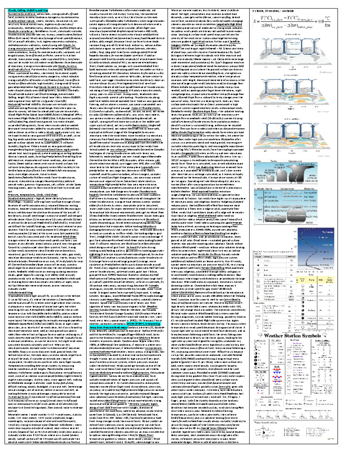 ATSC 113 Weather Phenomena Overview Crib Sheet - Studocu