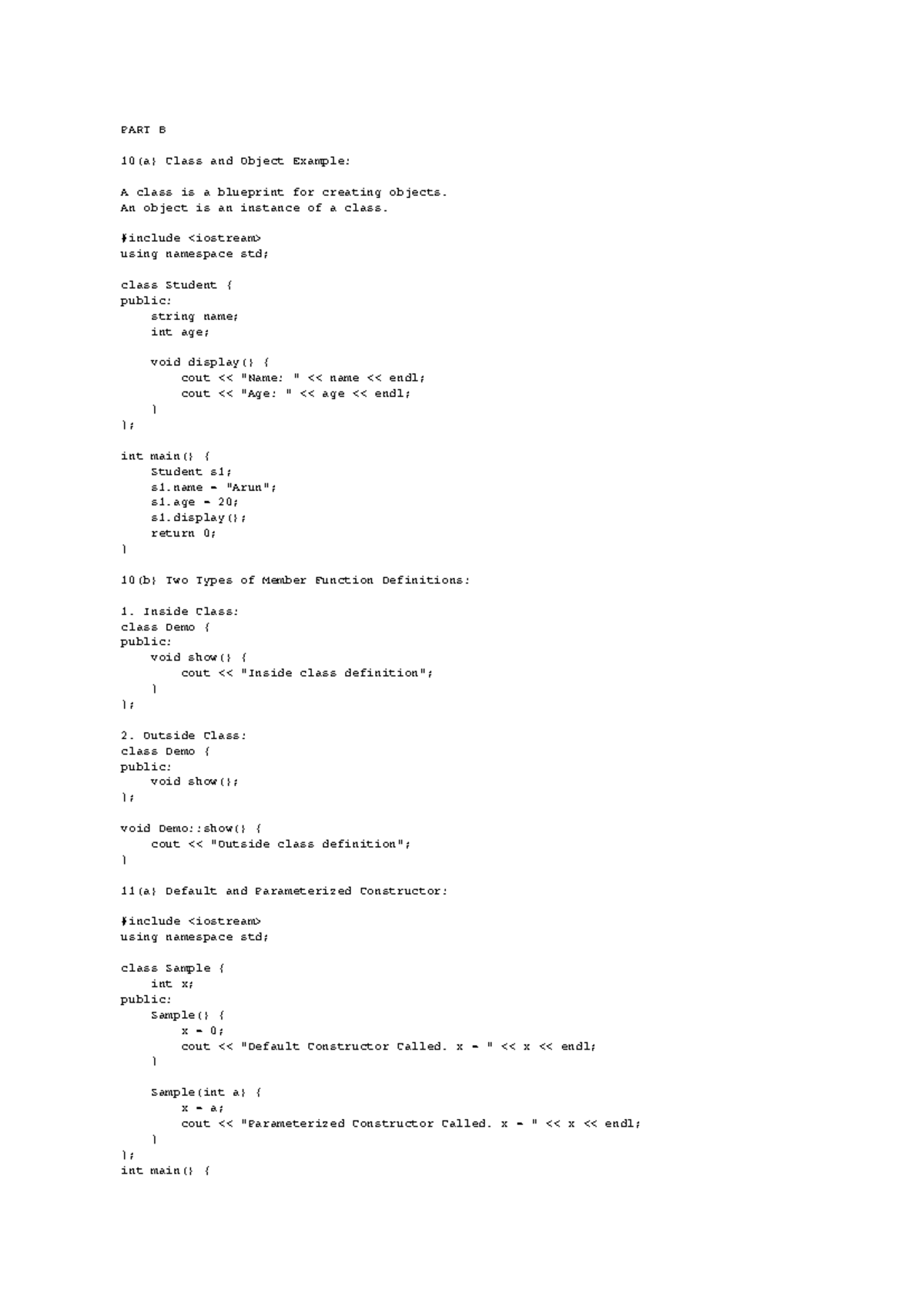 OOD Part B & C: Class, Object Examples & Use Case Diagrams - Studocu