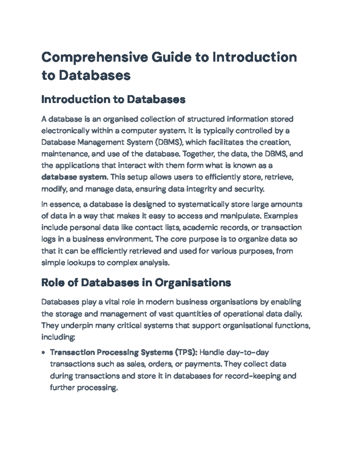 Comprehensive Guide to DBMS and Data Quality Issues (CS101) - Studocu