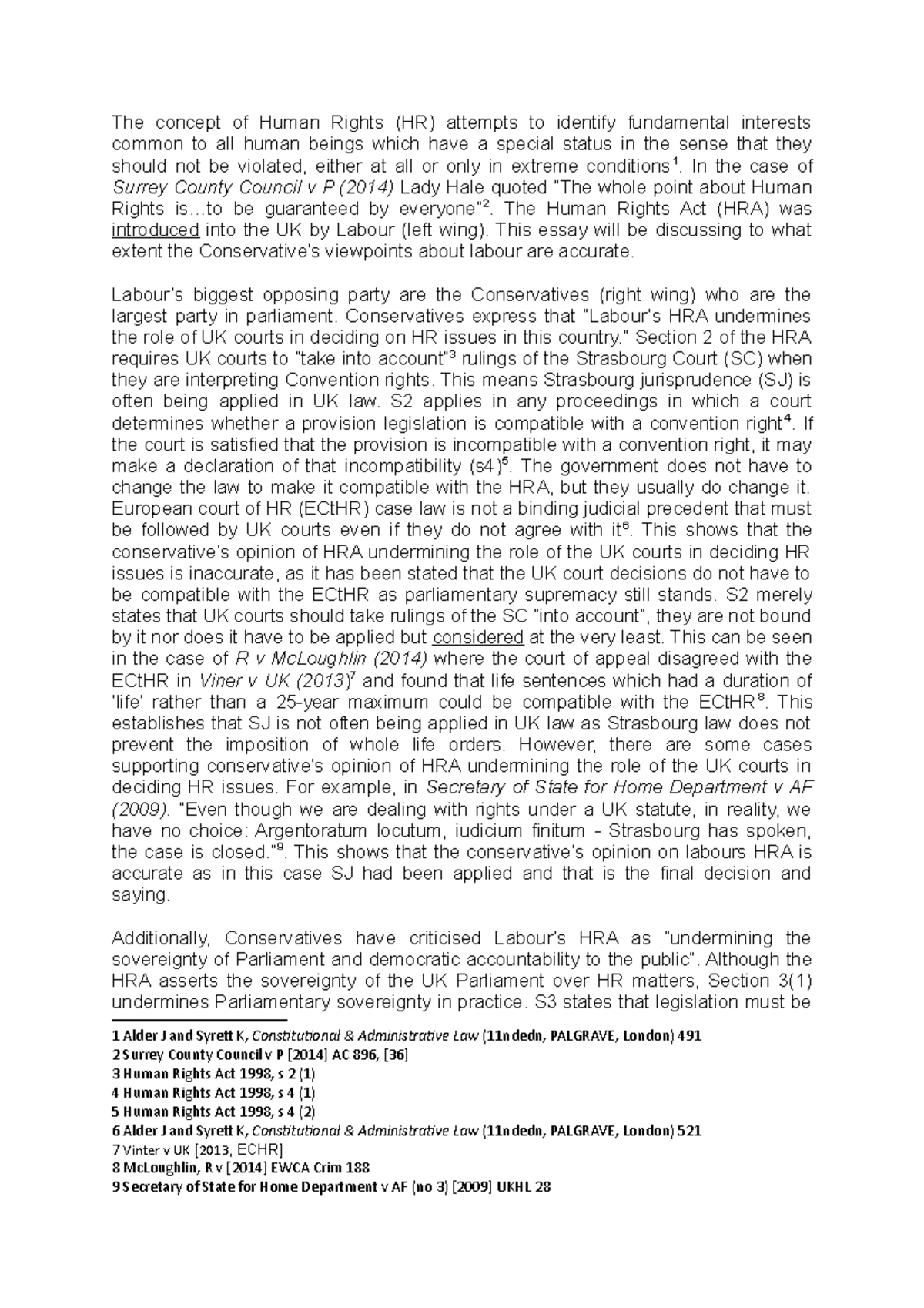 Human Right essay - The concept of Human Rights (HR) attempts to ...