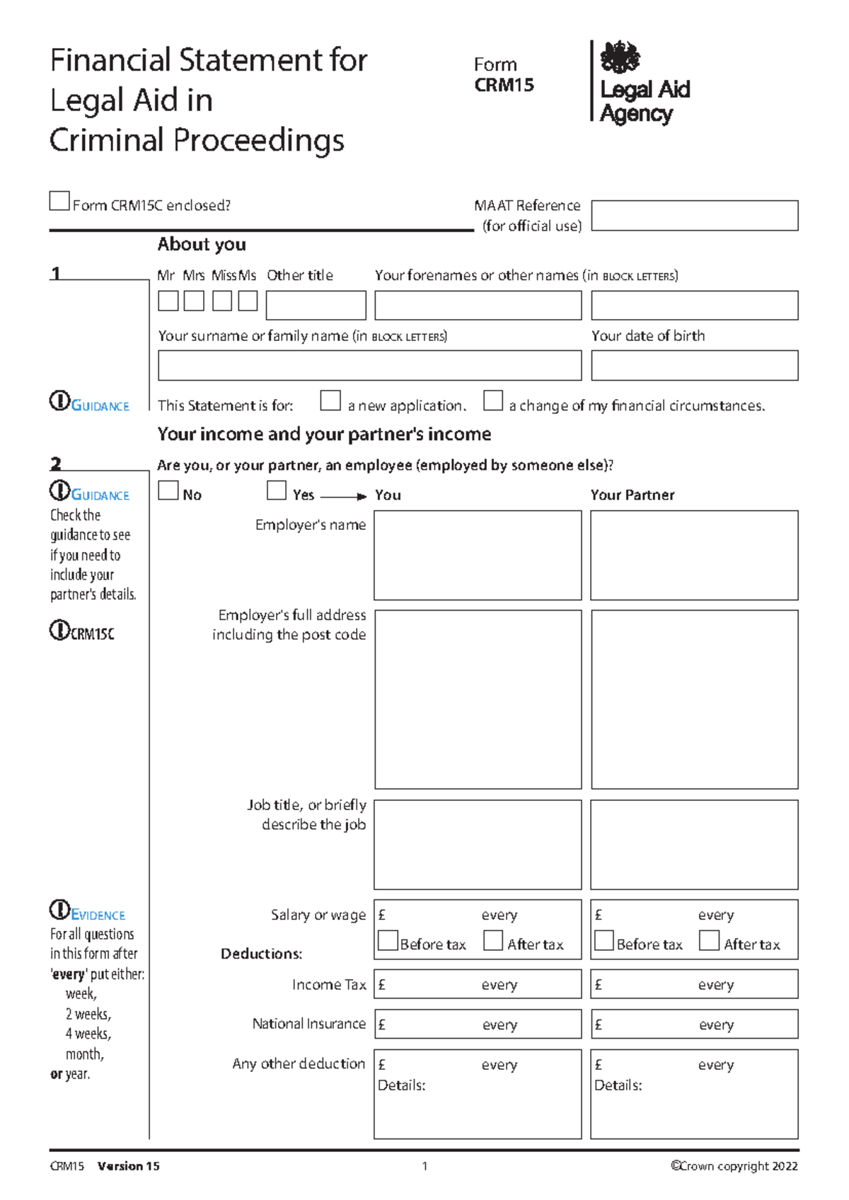 CRM15 - Legal Aid Financial Statement Form for Criminal Proceedings ...