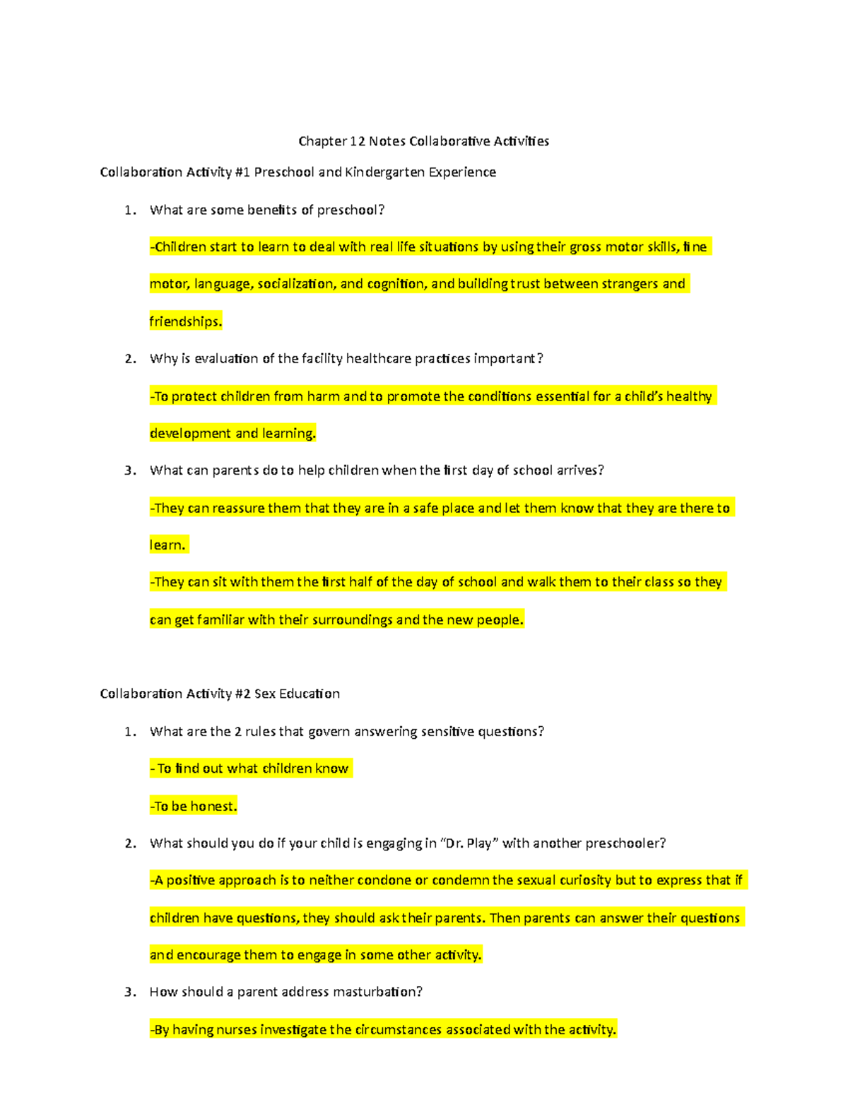 Chapter 12 and 13 Lecture Questions - Chapter 12 Notes Collaborative ...