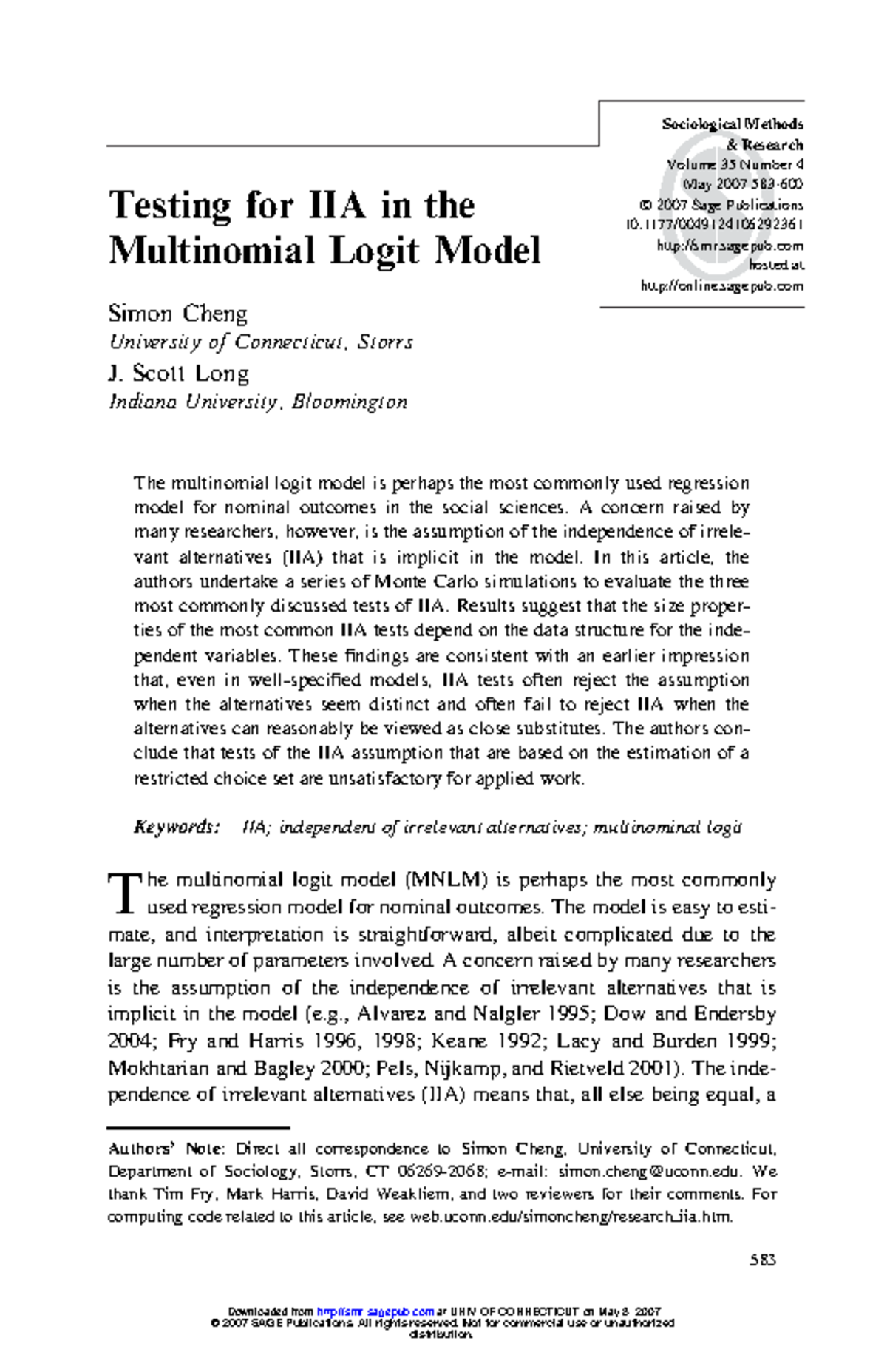 Mlogtest-IIA - gghj mnkjlojgbdd sdfggh - Testing for IIA in the ...