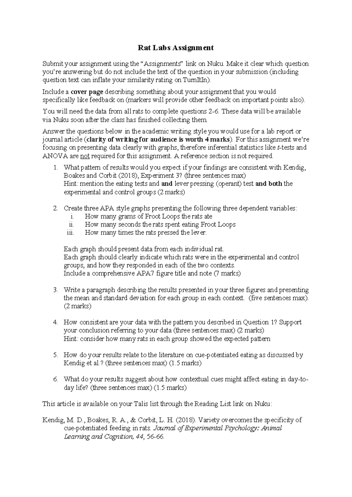 Rat labs assignment-3 - Guidelines for Assignment 2 - The Rat one - Rat ...