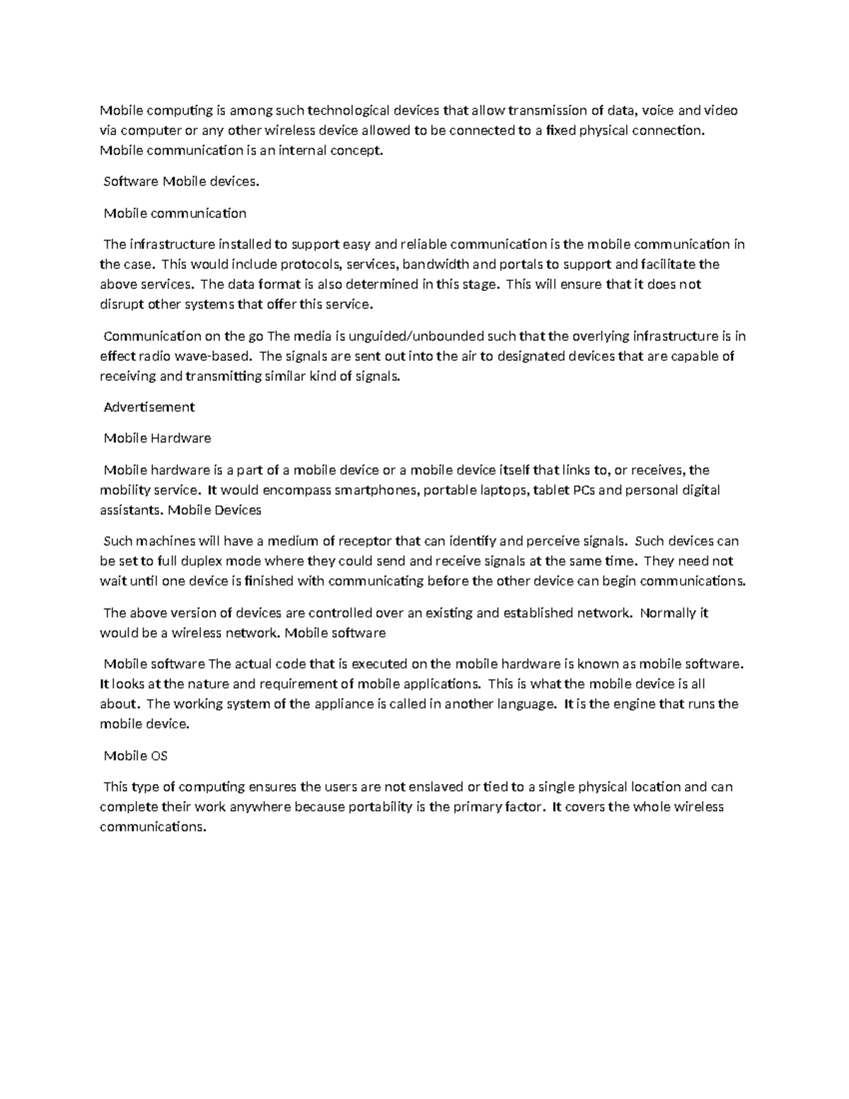 Mobile Computing Overview: Technologies, Devices, and Communication ...
