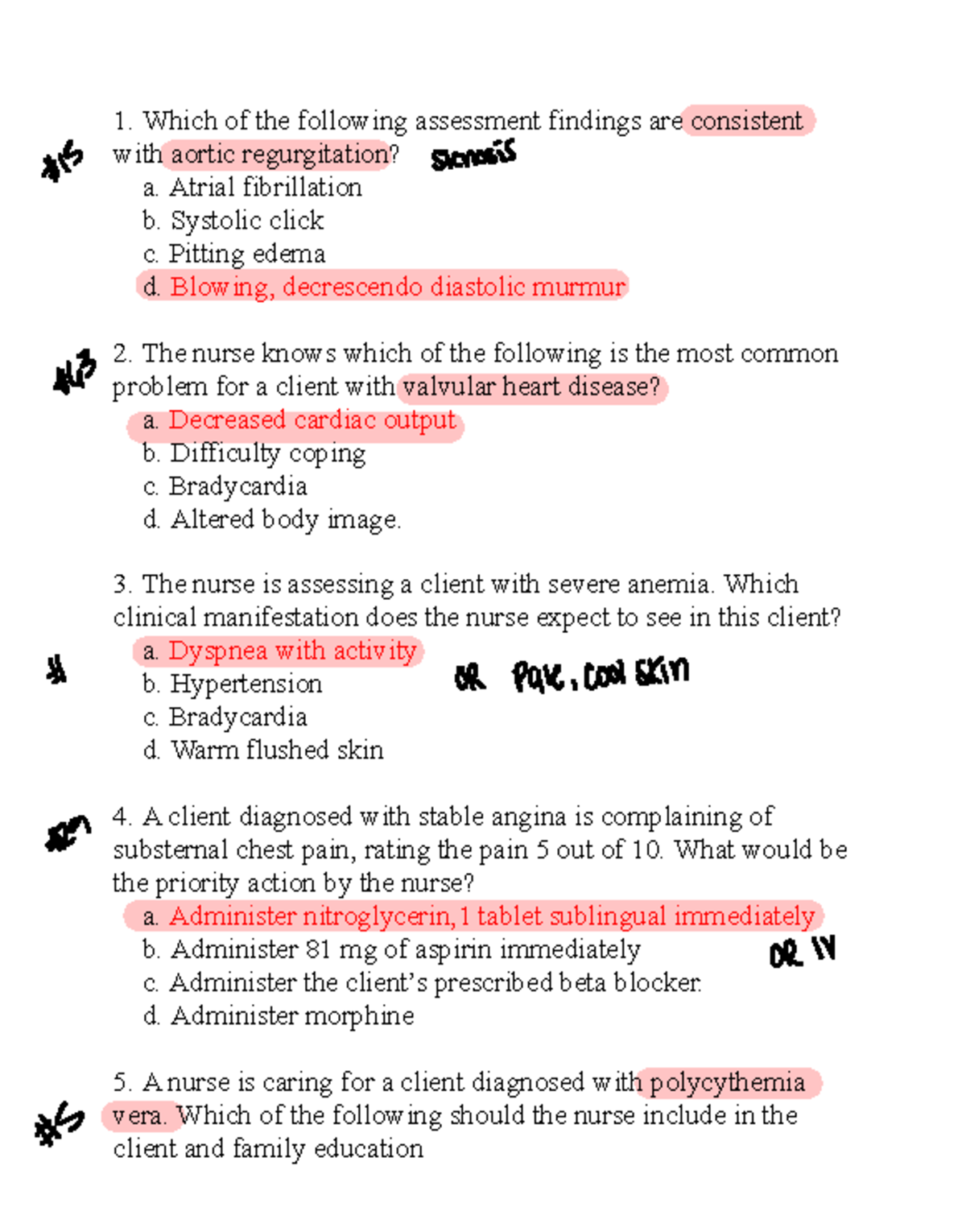 MDC3 FNAL RI - MDC 3 Study Guide for Heart Disease Assessments - Studocu