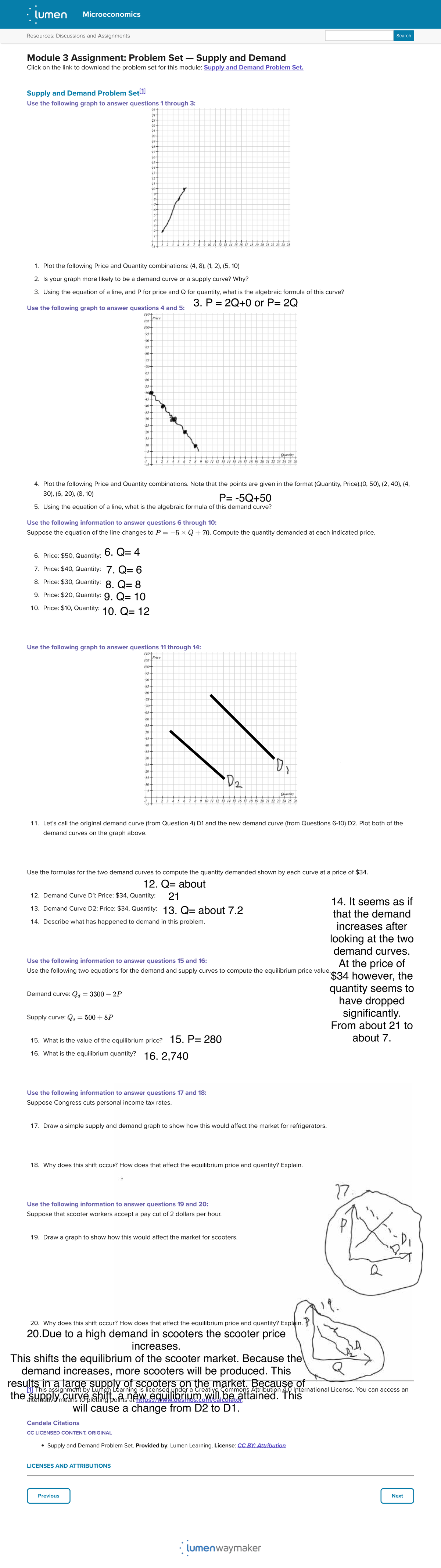 Module 3 Assignment: Supply and Demand Problem Set - Studocu