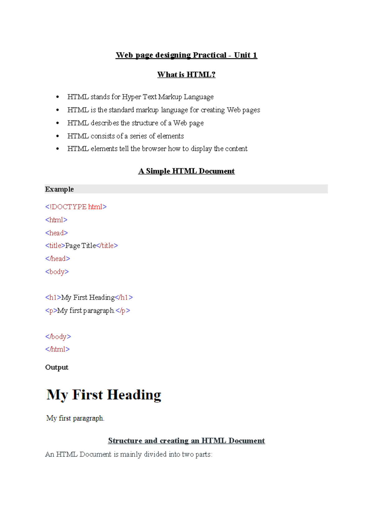 Web Page Designing - Unit 1 Notes for BCA Students - Studocu