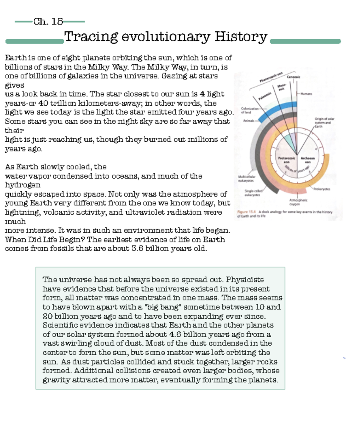 Chapter 15: Evolutionary History Overview for Biology Concepts - Studocu
