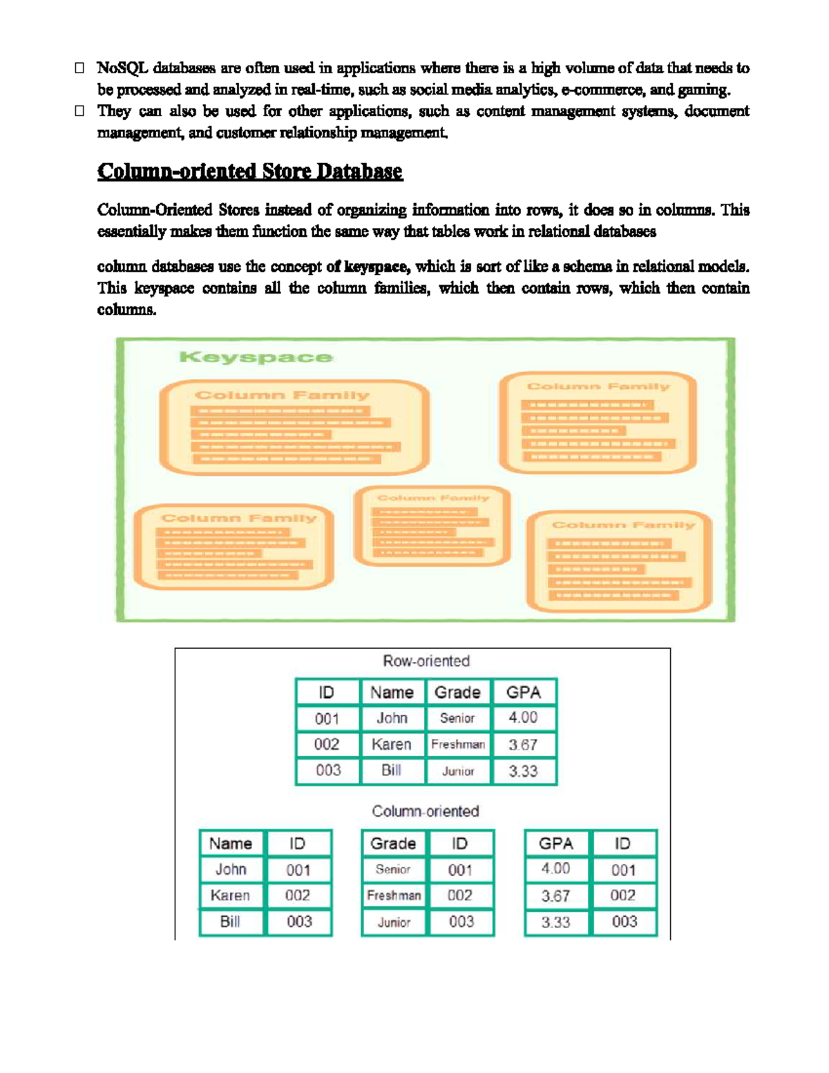 Nosql - nothing - NoSQL databases are often used in applications where ...