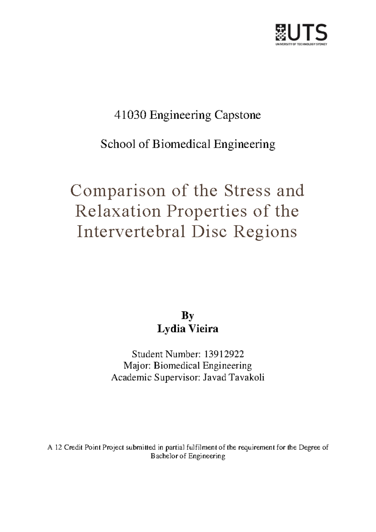 Capstone - 4103 0 Engineering Capstone School of Biomedical Engineering ...