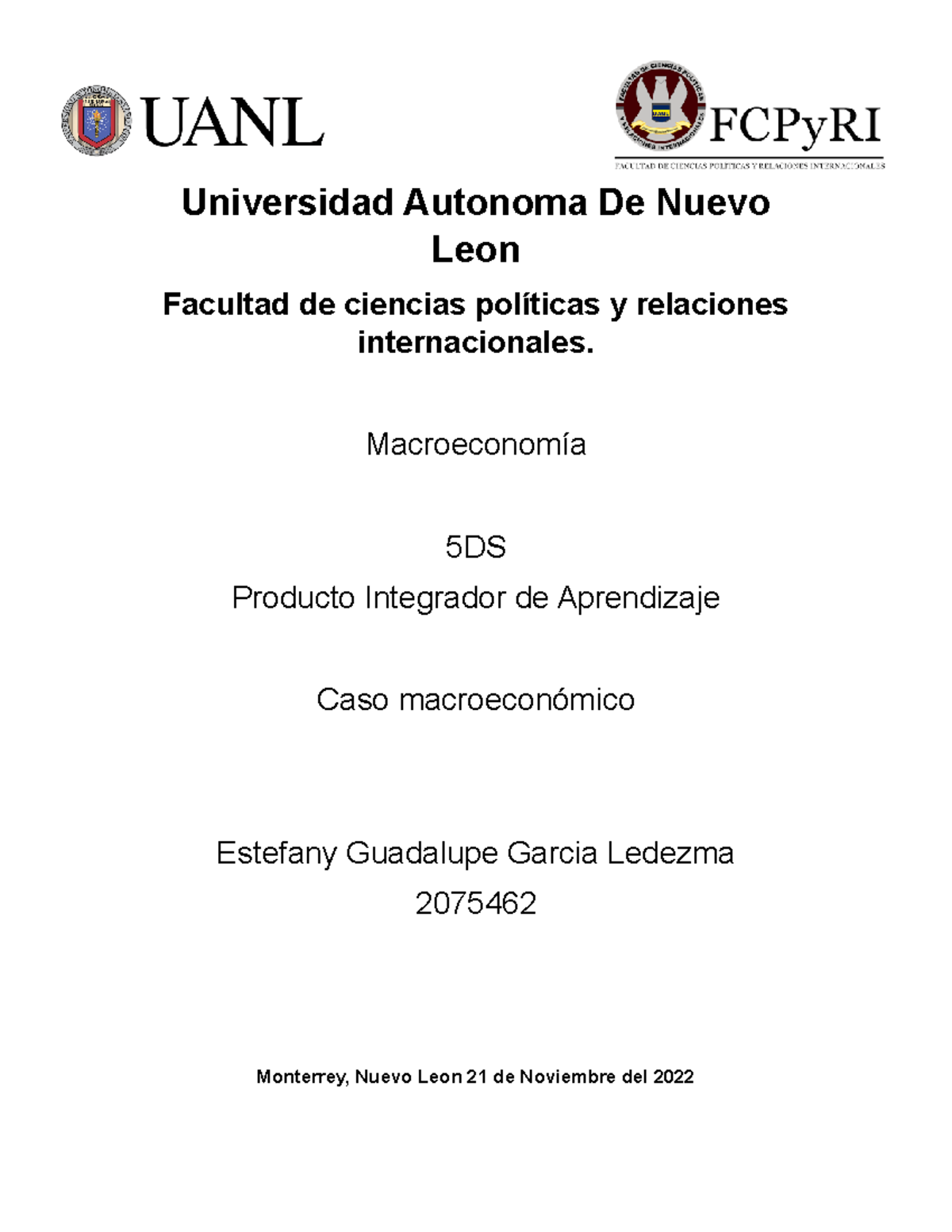 Pia macroeconomia - Universidad Autonoma De Nuevo Leon Facultad de ...
