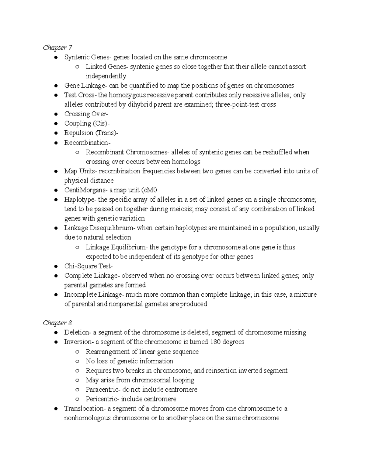 Bio 101: Exam 2 Study Guide on Gene Linkage and Chromosomal Mutations ...