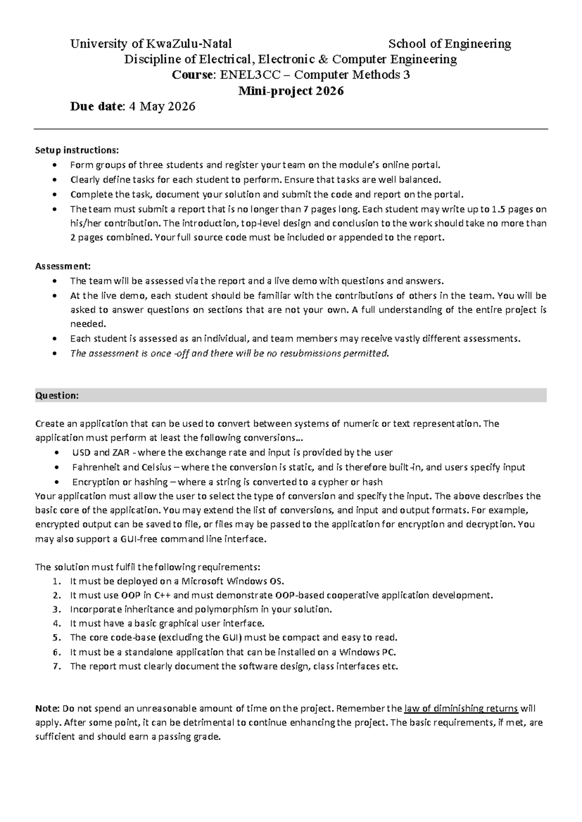 ENEL3CC Mini-Project 2026: Application for Numeric/Text Conversion ...