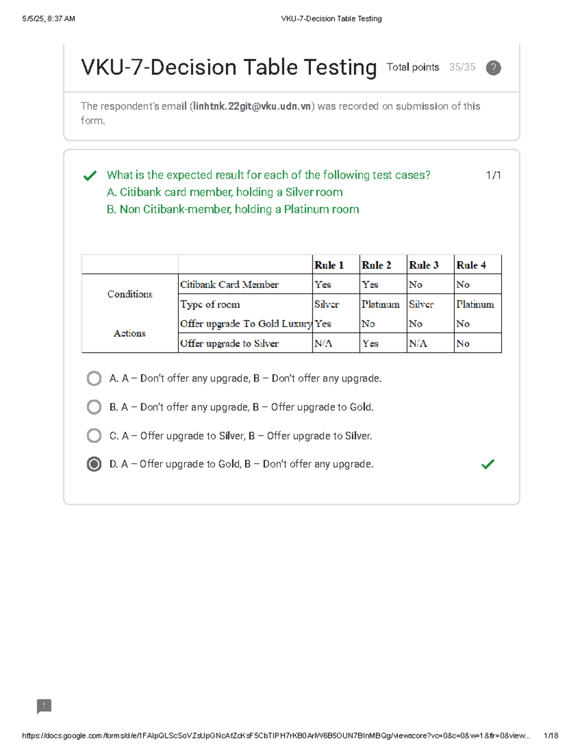 VKU-7 Decision Table Testing and Test Case Analysis - Studocu