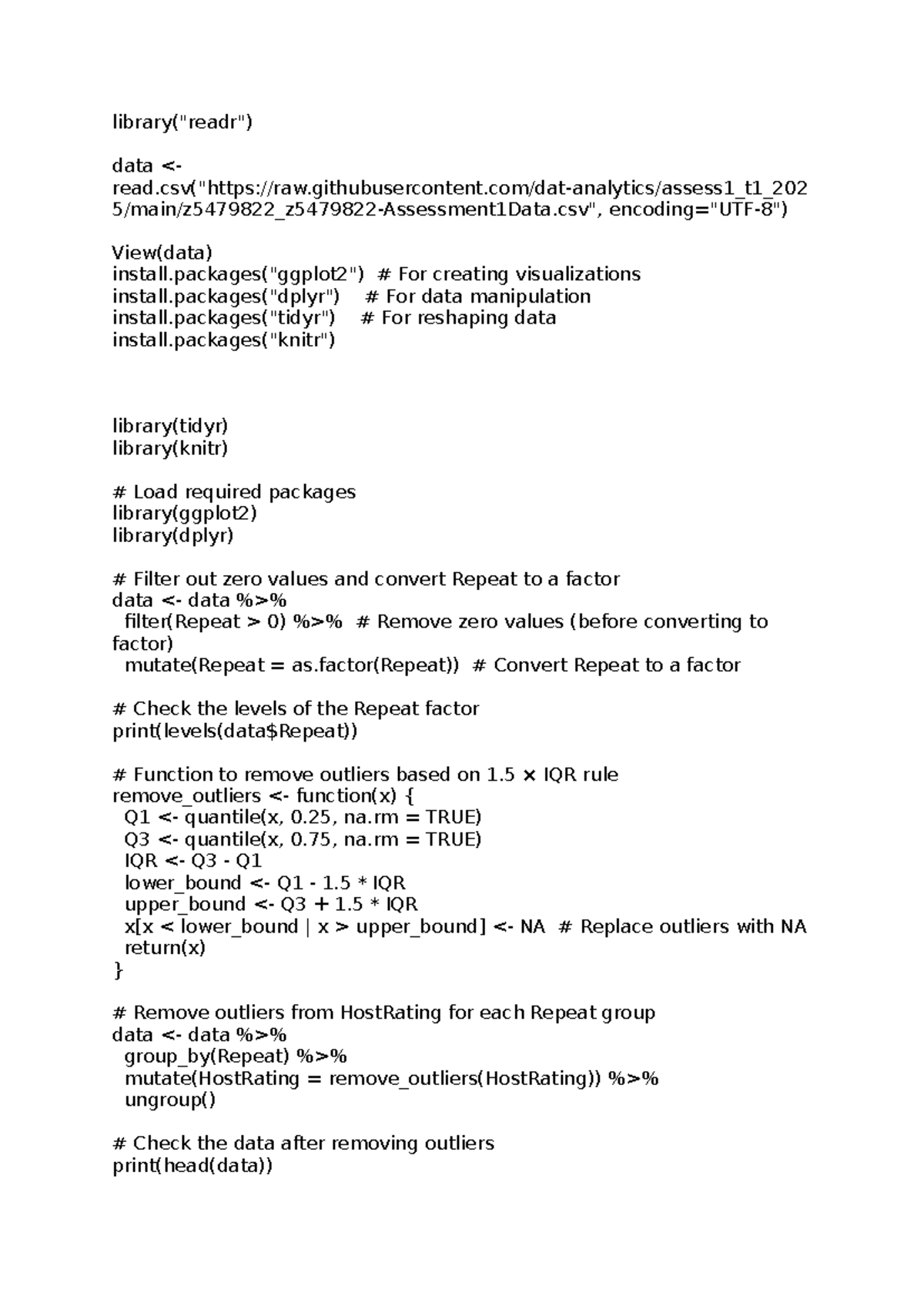 COMM1190 R code ass1 - R code for assignment 1 - library("readr") data
