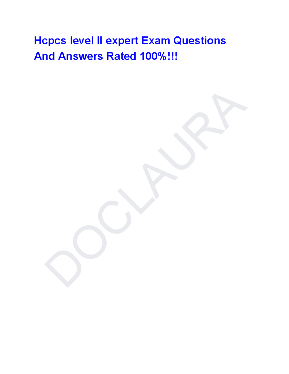HCPCS Level II Exam Questions & Answers: A Comprehensive Guide - Studocu