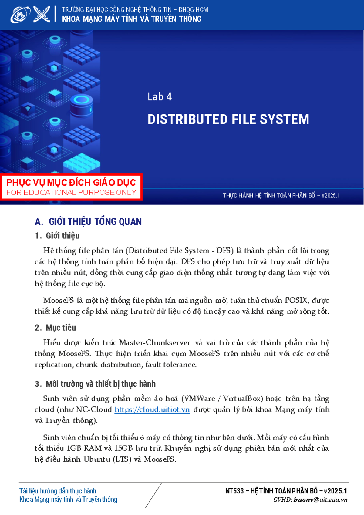 Lab 4: Hệ Tính Toán Phân Bố - Distributed File System NT533 - Studocu