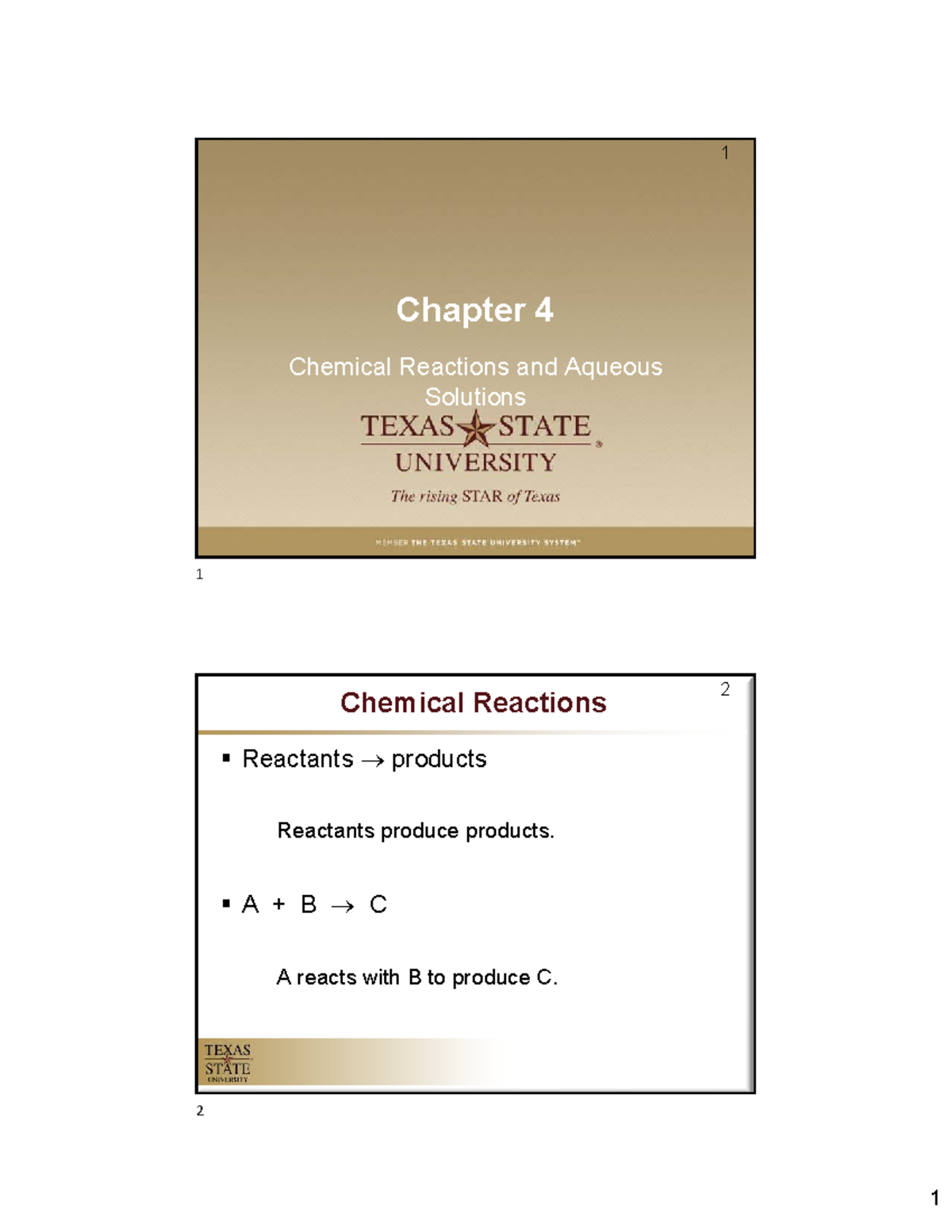 Chapter 04: Chemical Reactions & Aqueous Solutions Lecture Notes - Studocu