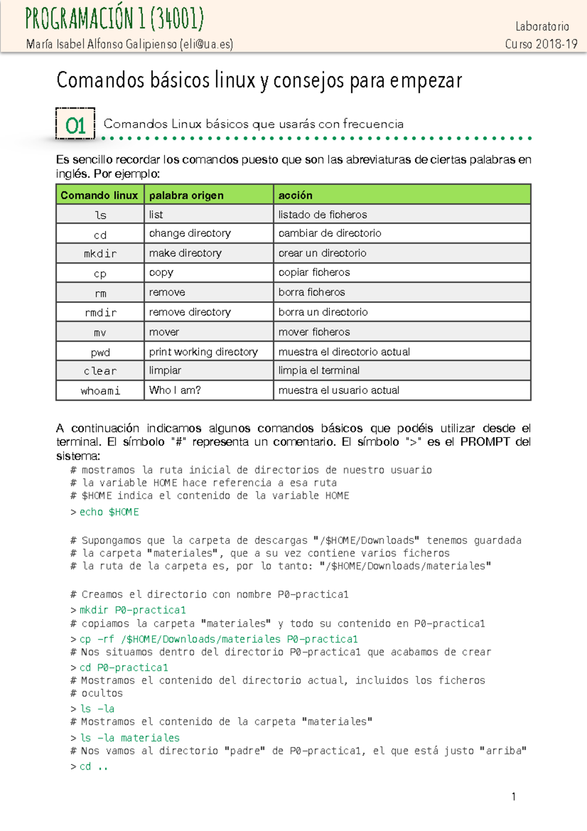 P01-Comandos Linux - Apuntes 1 - Comandos básicos linux y consejos para ...