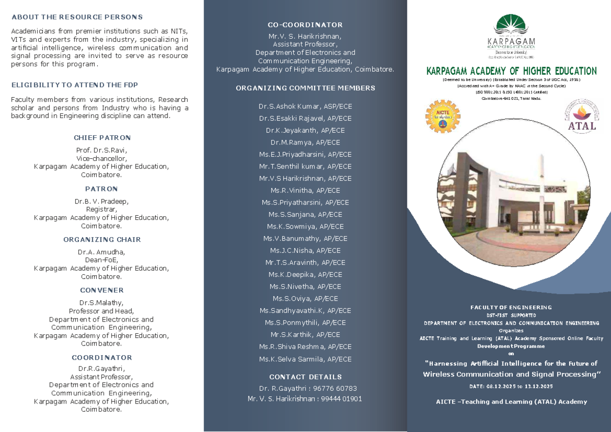 FDP Brochure: Online Faculty Development Program on AI (ATAL) - Studocu