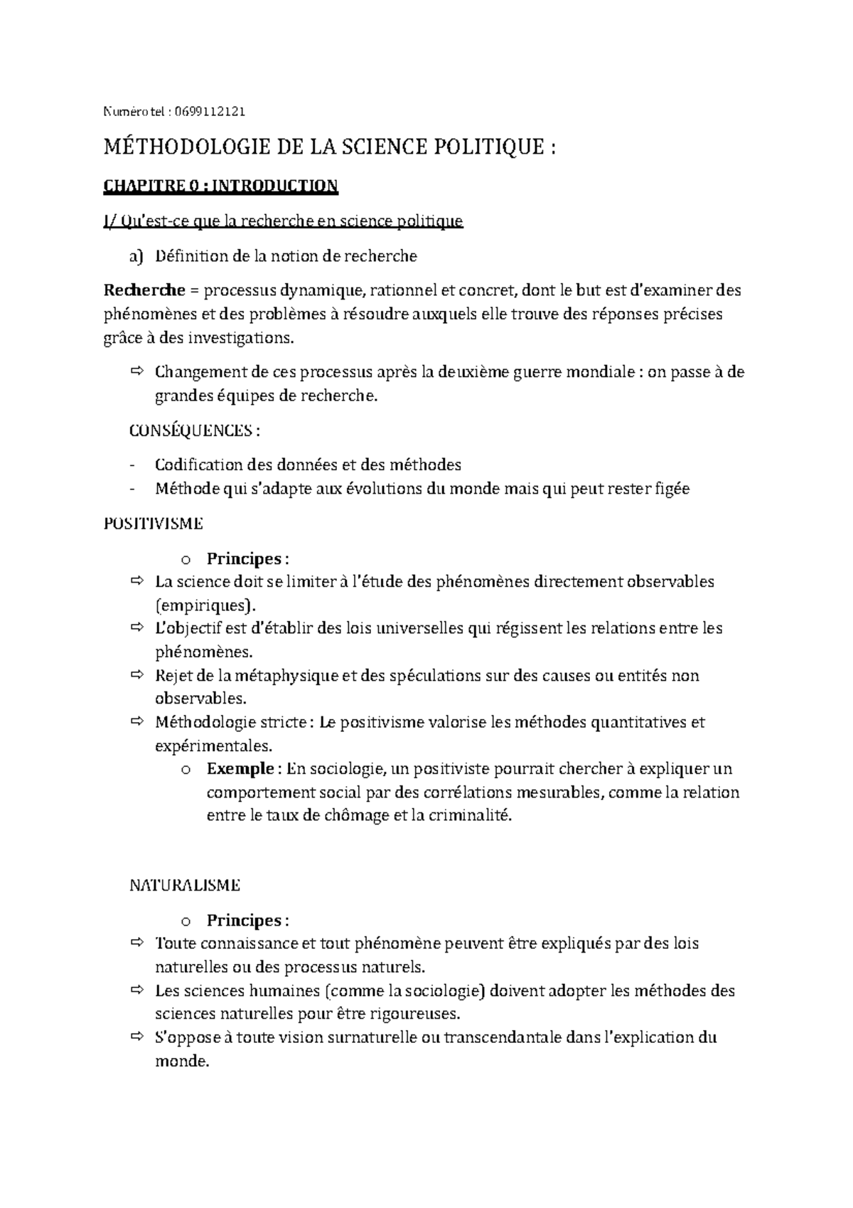 Méthodologie de la Science Politique : Chapitres et Concepts Clés - Studocu