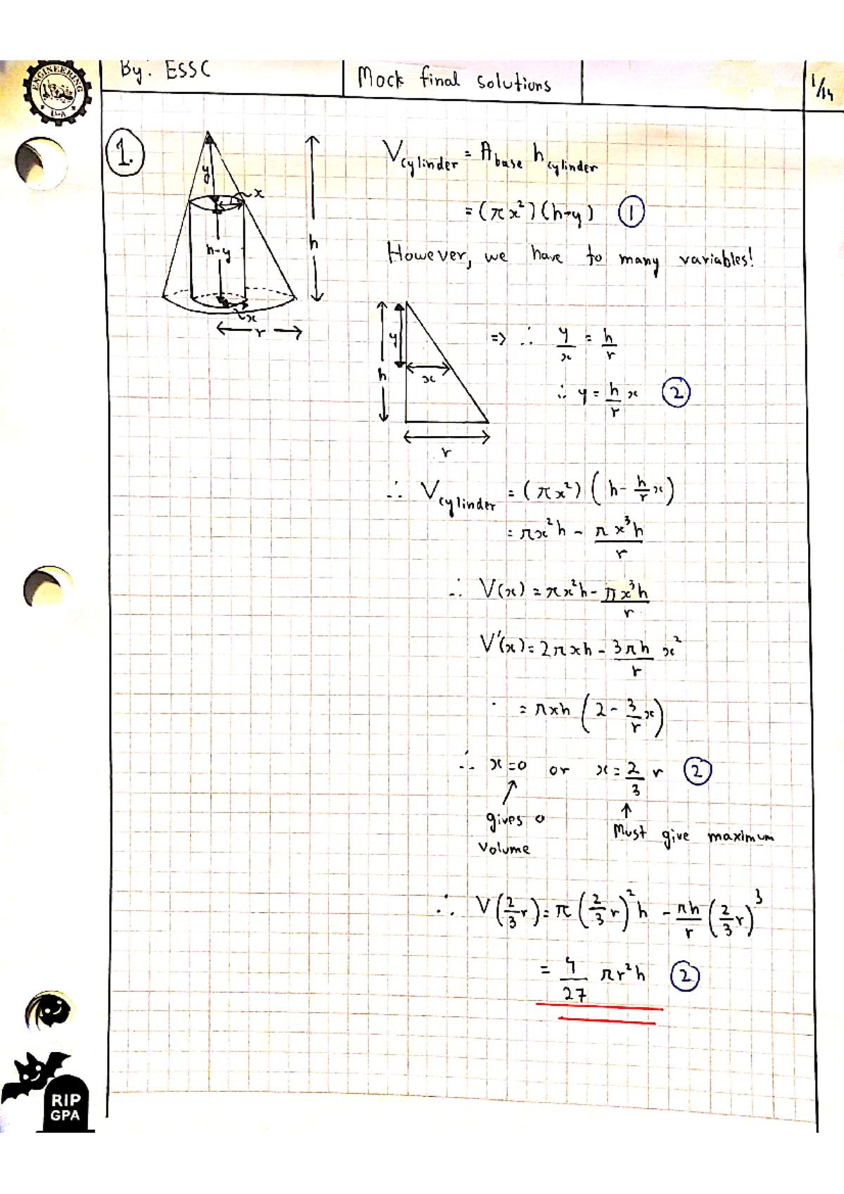 Mock MATH 100 final solutions - MATH 100 - Studocu