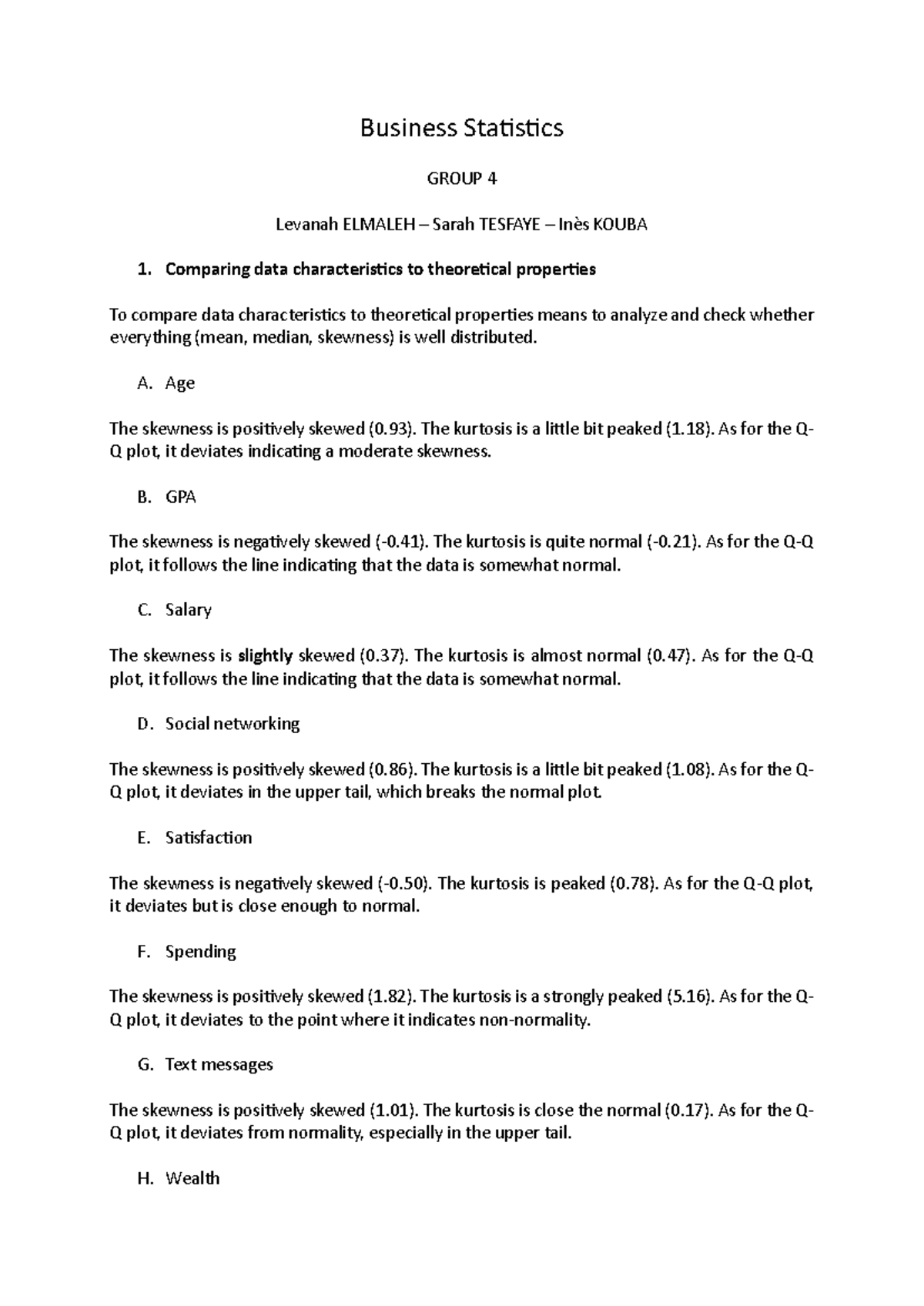 LAB1 Group 4 - Data Characteristics Analysis Report - Studocu
