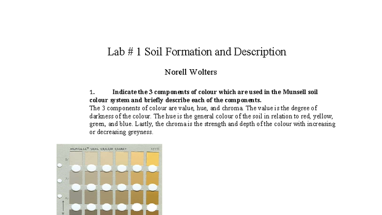 2320 LAB 1 - Soil Formation and Classification Analysis - Studocu