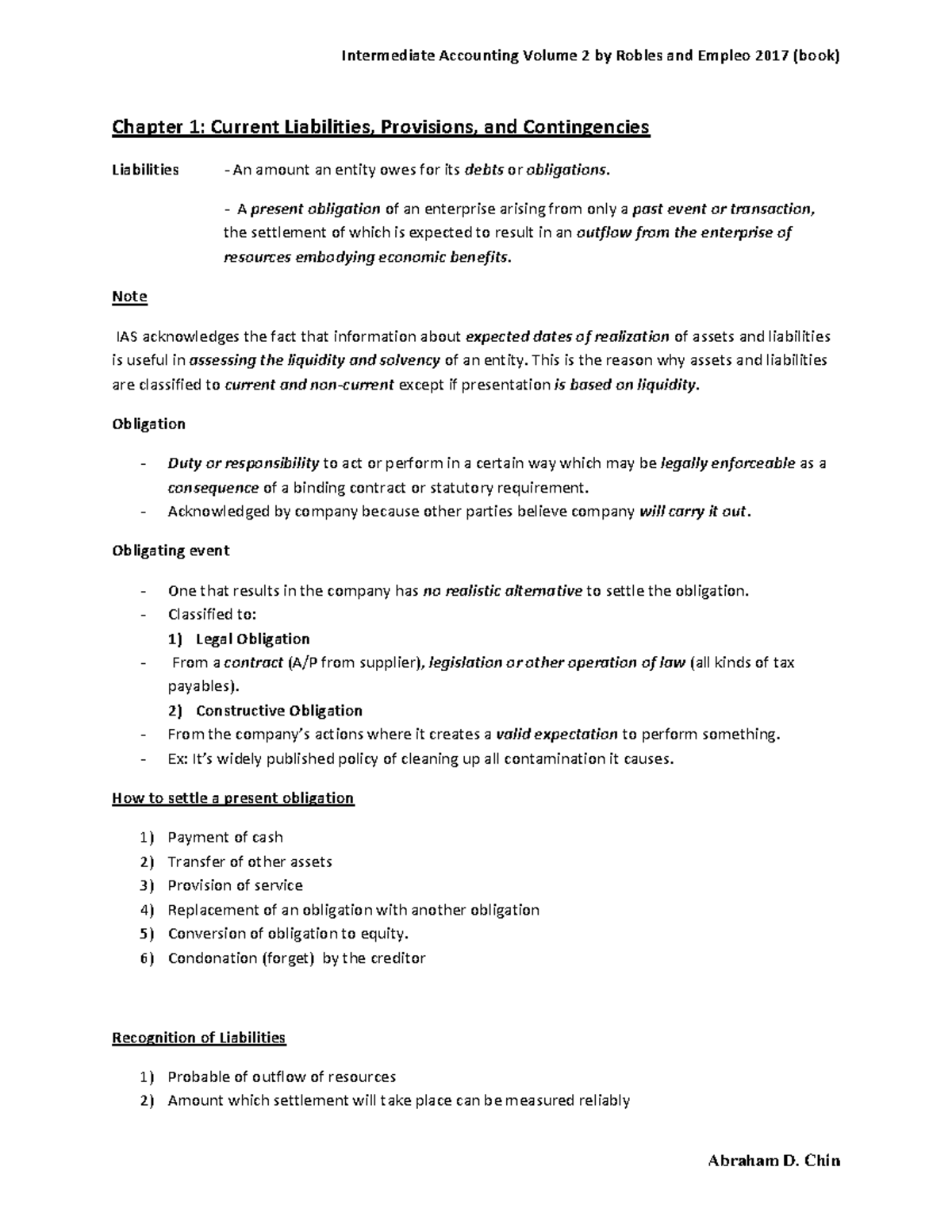 Intermediate Accounting Volume 2: Chapter 1 - Current Liabilities ...