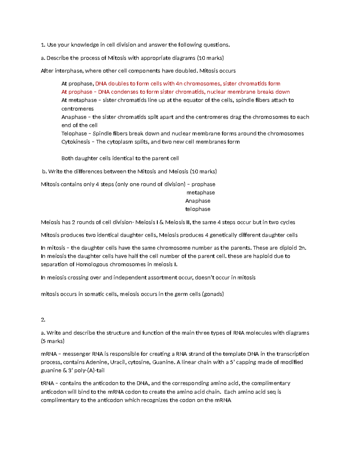 Geneprac - Human Genetics Practical: Mitosis, Meiosis, and RNA ...