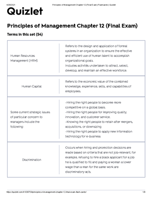 Principles of Management Chapter 12 (Final Exam) Flashcards 