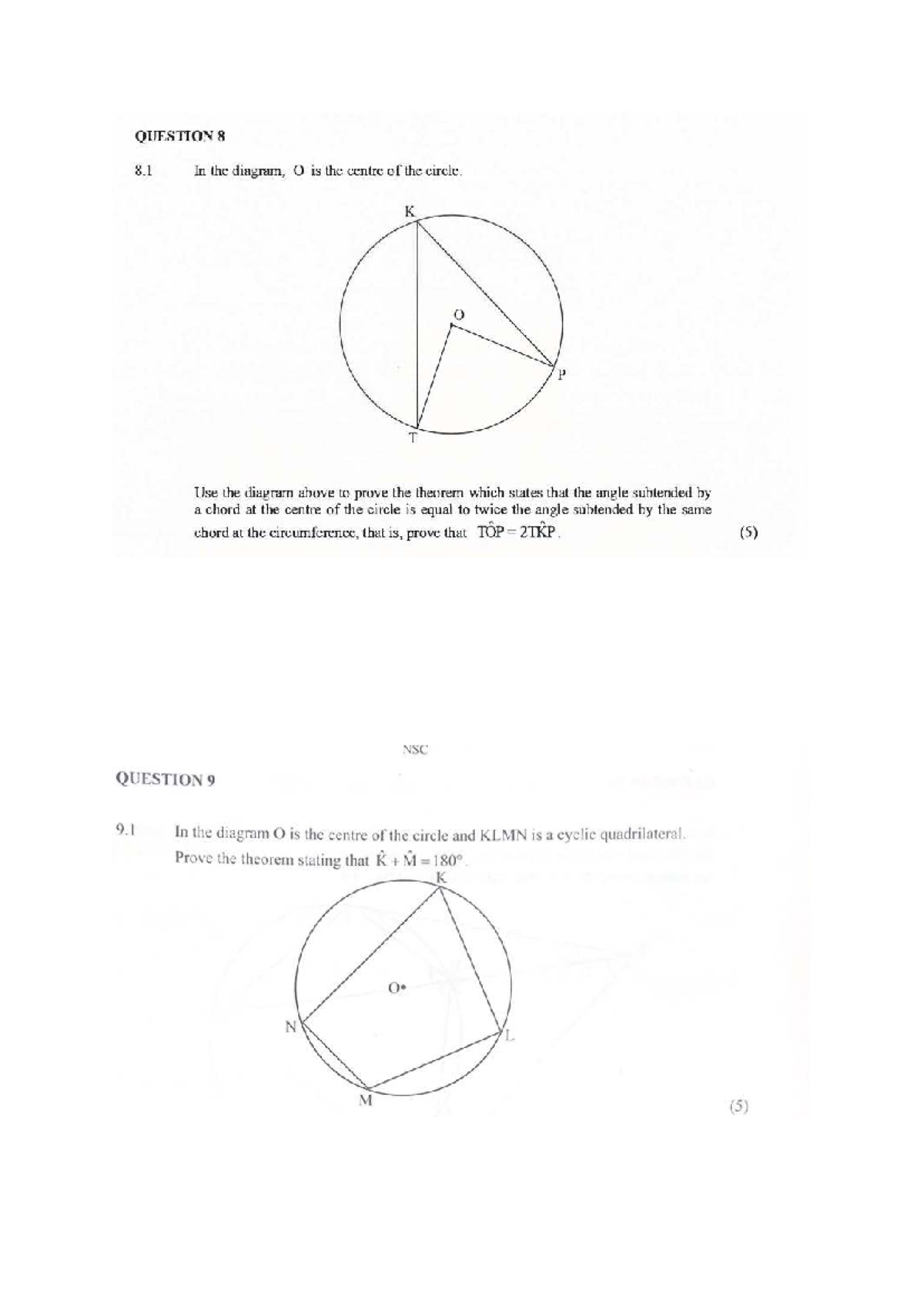 Basic Euclidean Geometry: Circle Theorems & Proofs (NSC) - Studocu