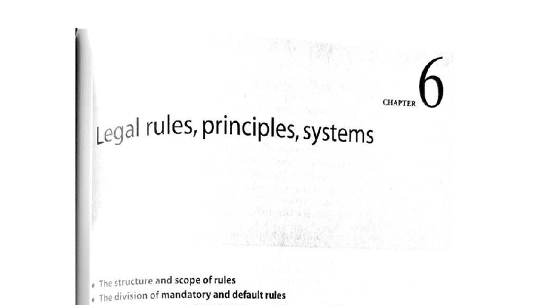 Chapter VI - Legal Rules, Principles, and Systems (Private Law) - Studocu