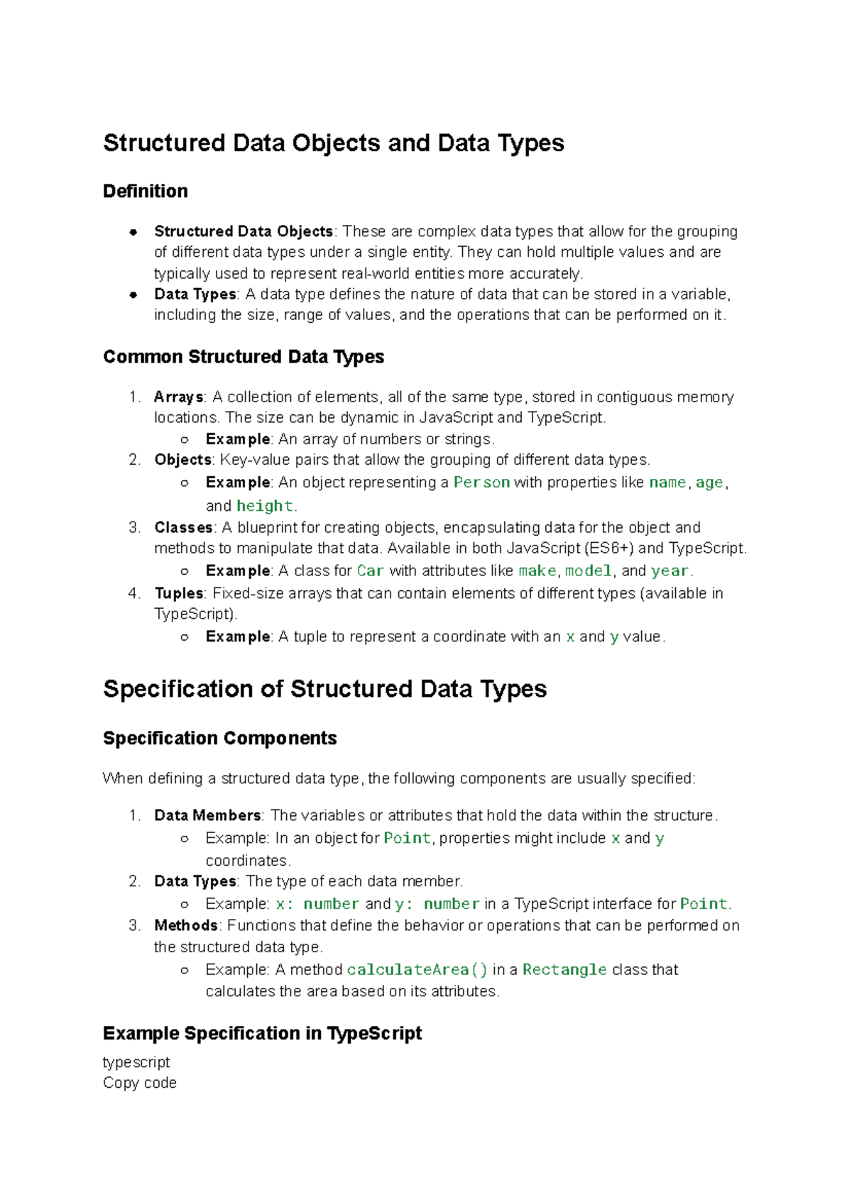 **Unit 2 PL - Structured Data Types and Their Implementations** - Studocu