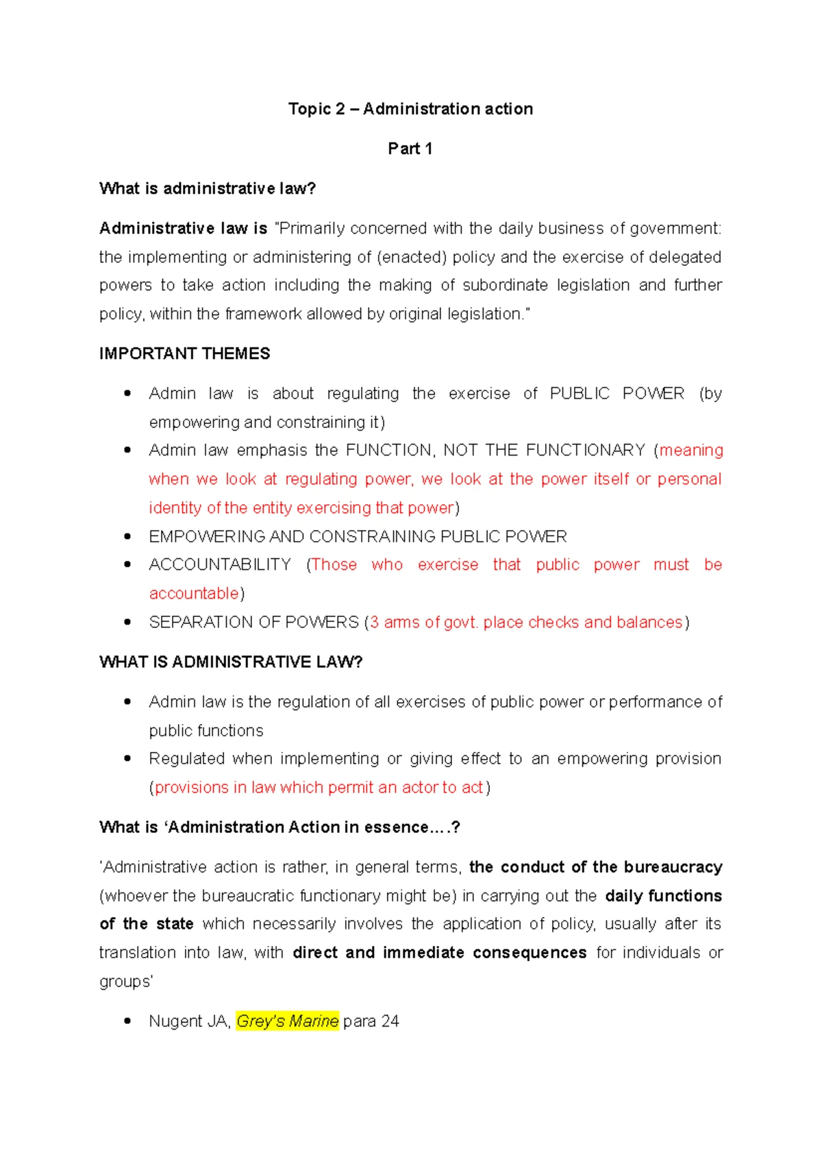 ADL2601 ADL Summary Notes - ADMINISTRATIVE LAW UNIT 1 – DESCRIBING ...