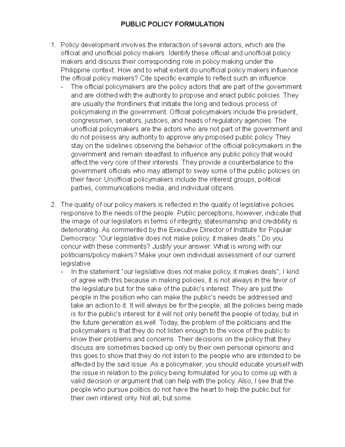 Public Policy Formulation: Analyzing Influences and Budget Impacts ...