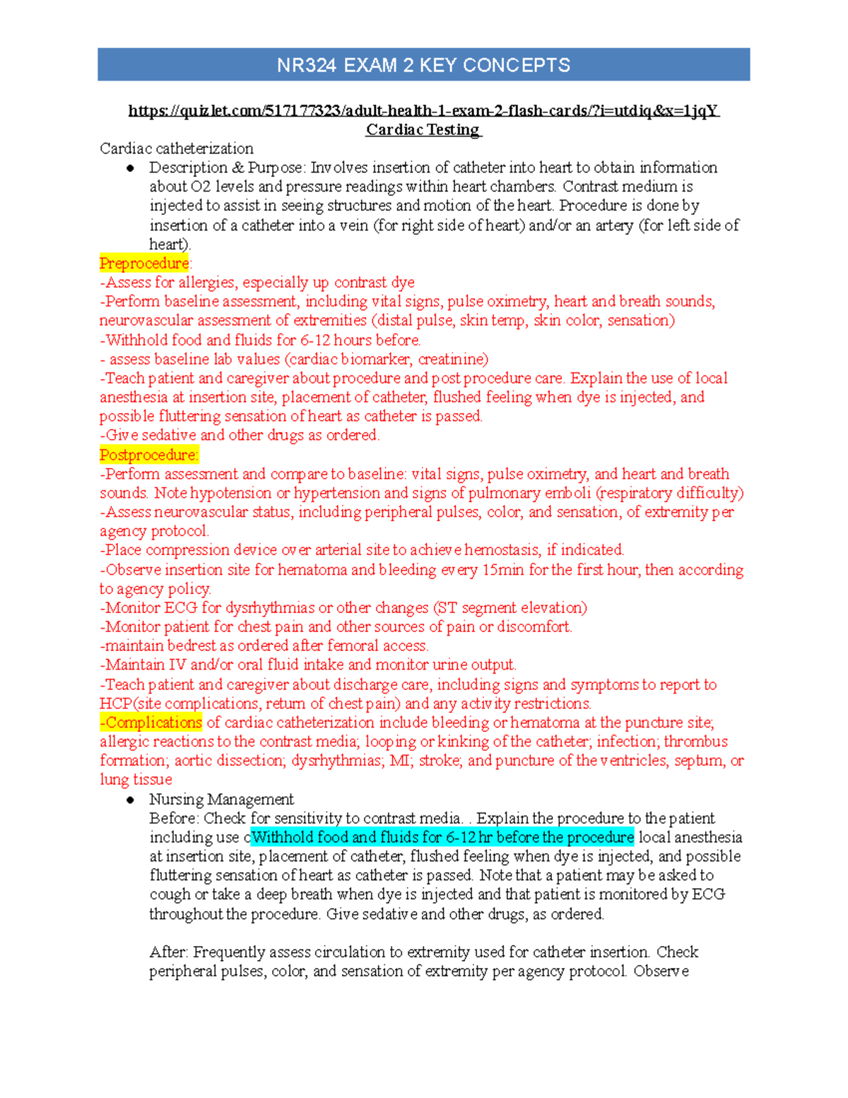 Adult Health - Exam 2: Comprehensive Study Guide & Notes - Studocu