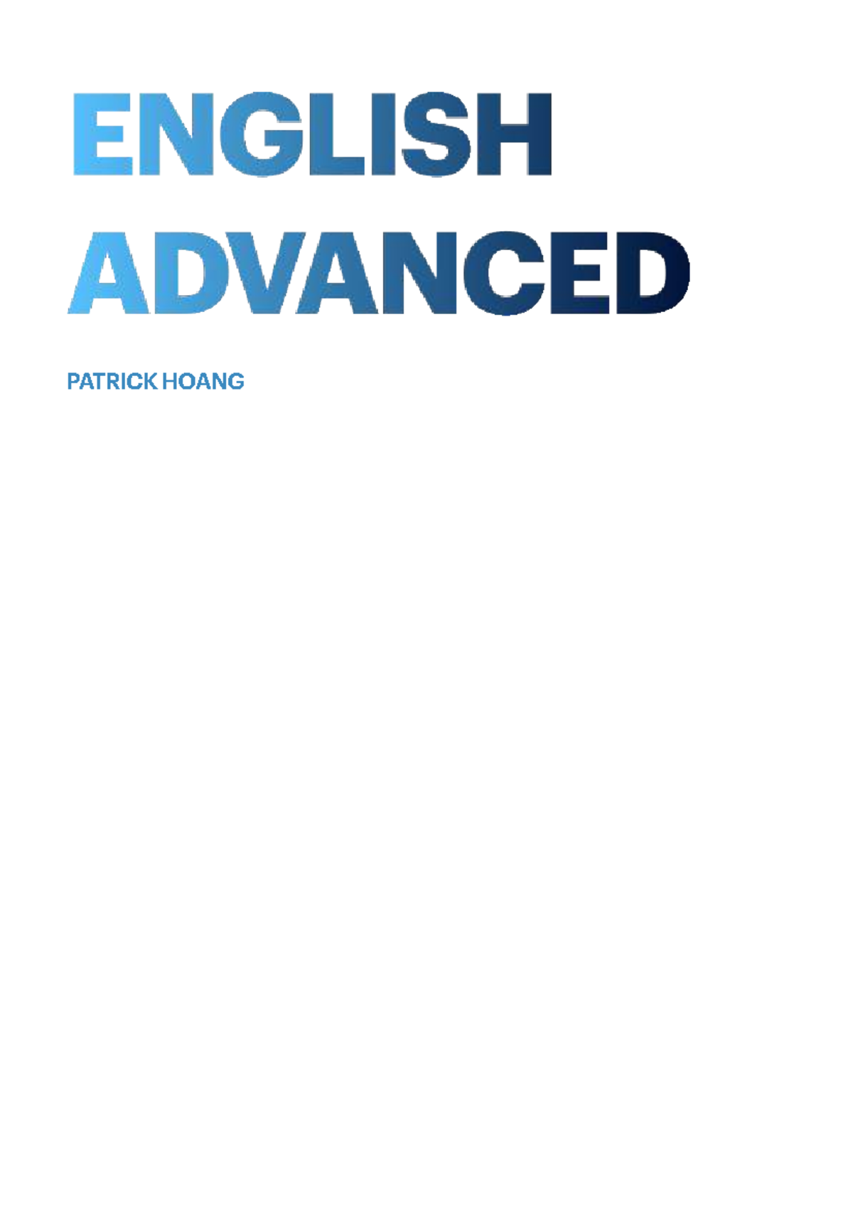 ENGLISH ADVANCED 2020: Comprehensive Study of Texts and Human ...