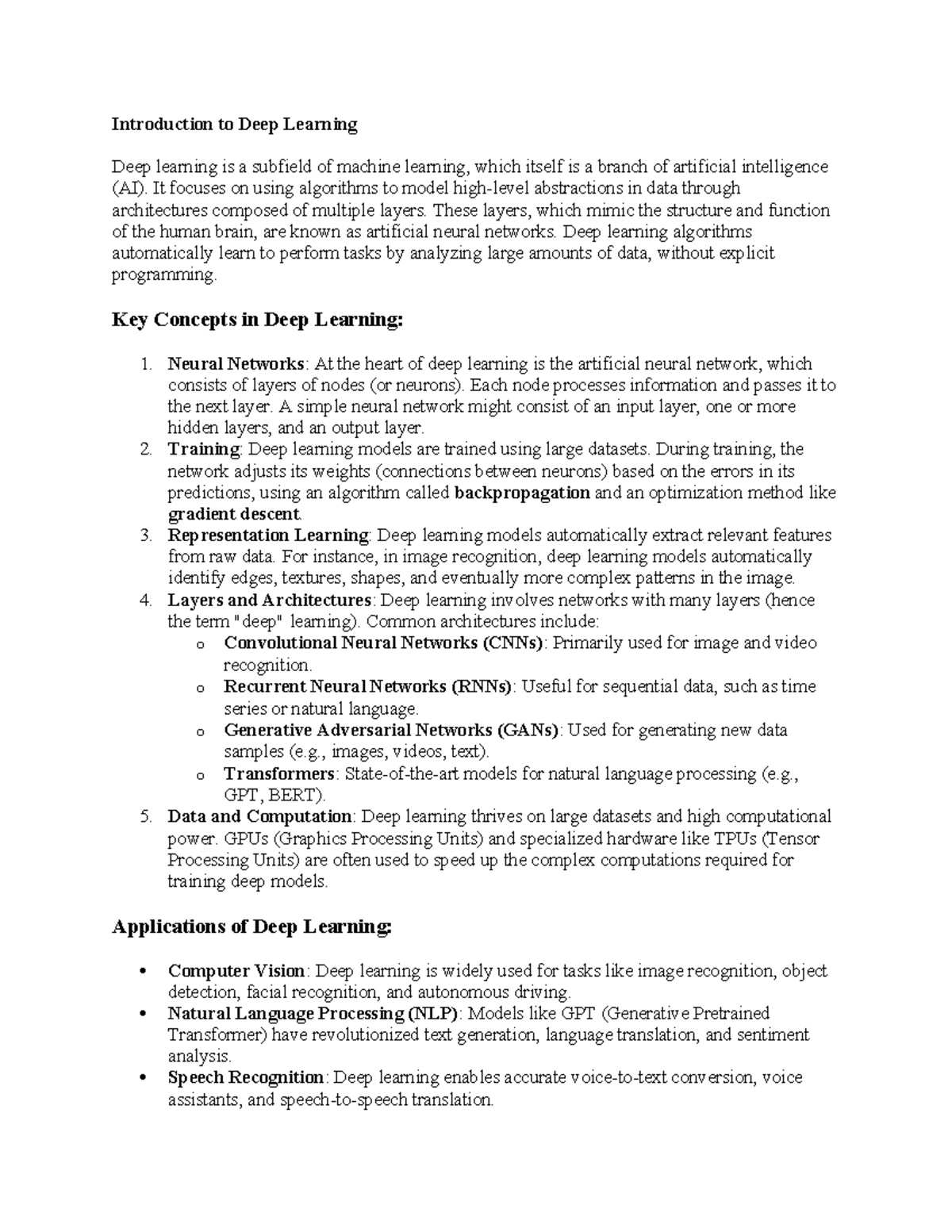 Introduction to deep learning - Introduction to Deep Learning Deep ...