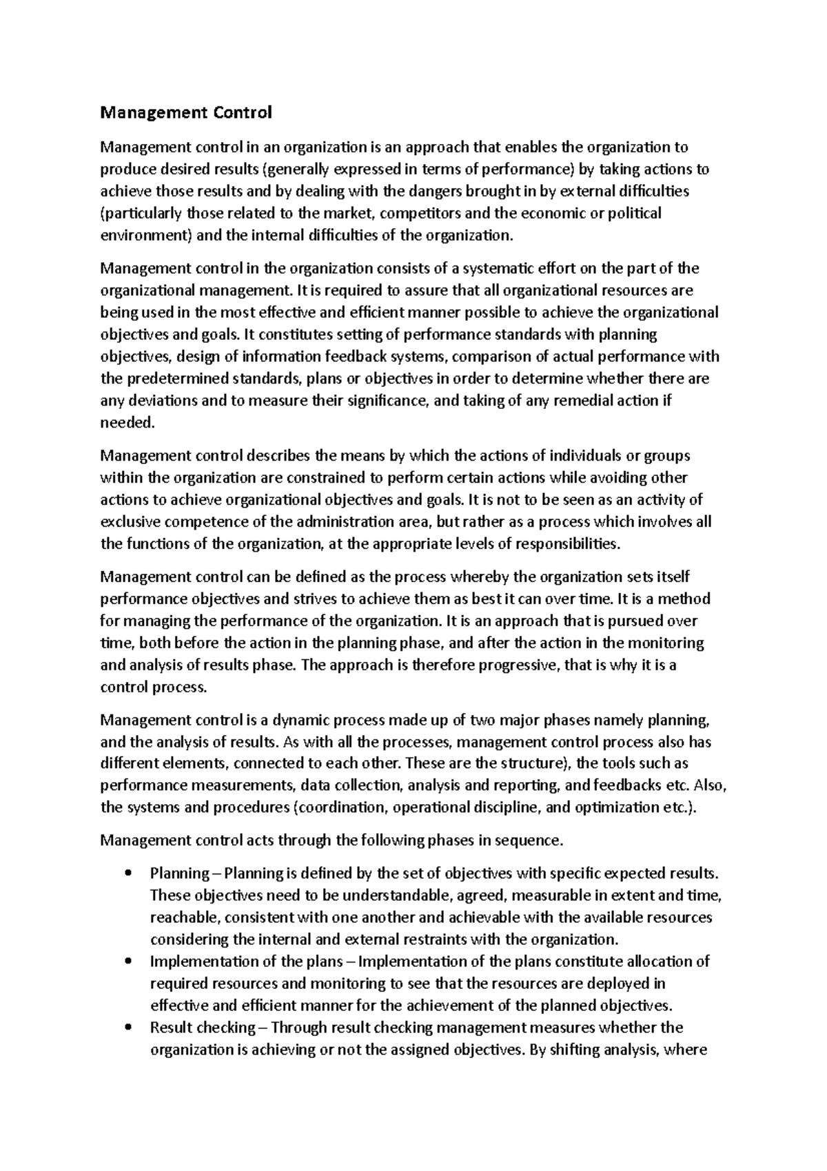 Management control - Management Control Management control in an ...