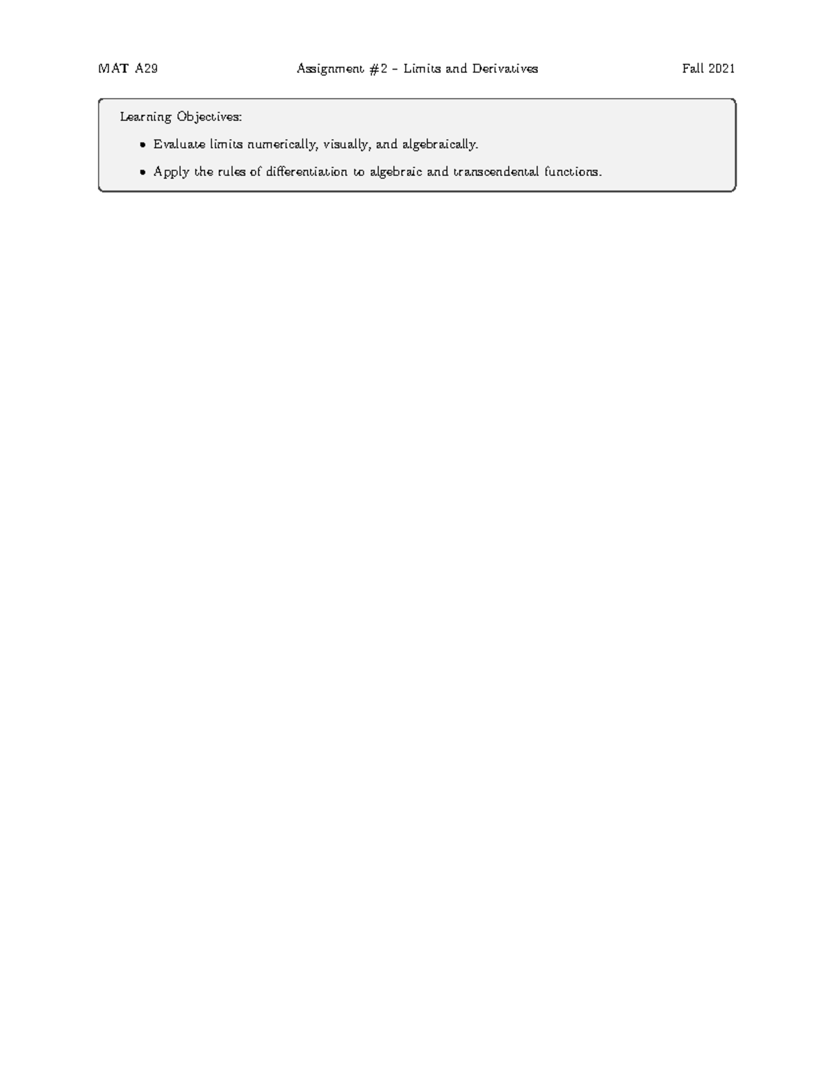 Assignment 2 Answers for full marks 2021 Mata29 - MAT A29 Assignment #2 ...