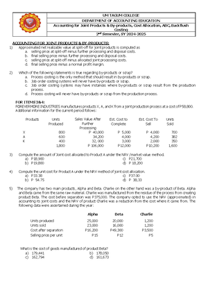 ACC123 Practice SET 2nd SEM 2024-2025 1st Term - ACC123 PRACTICE SET ...
