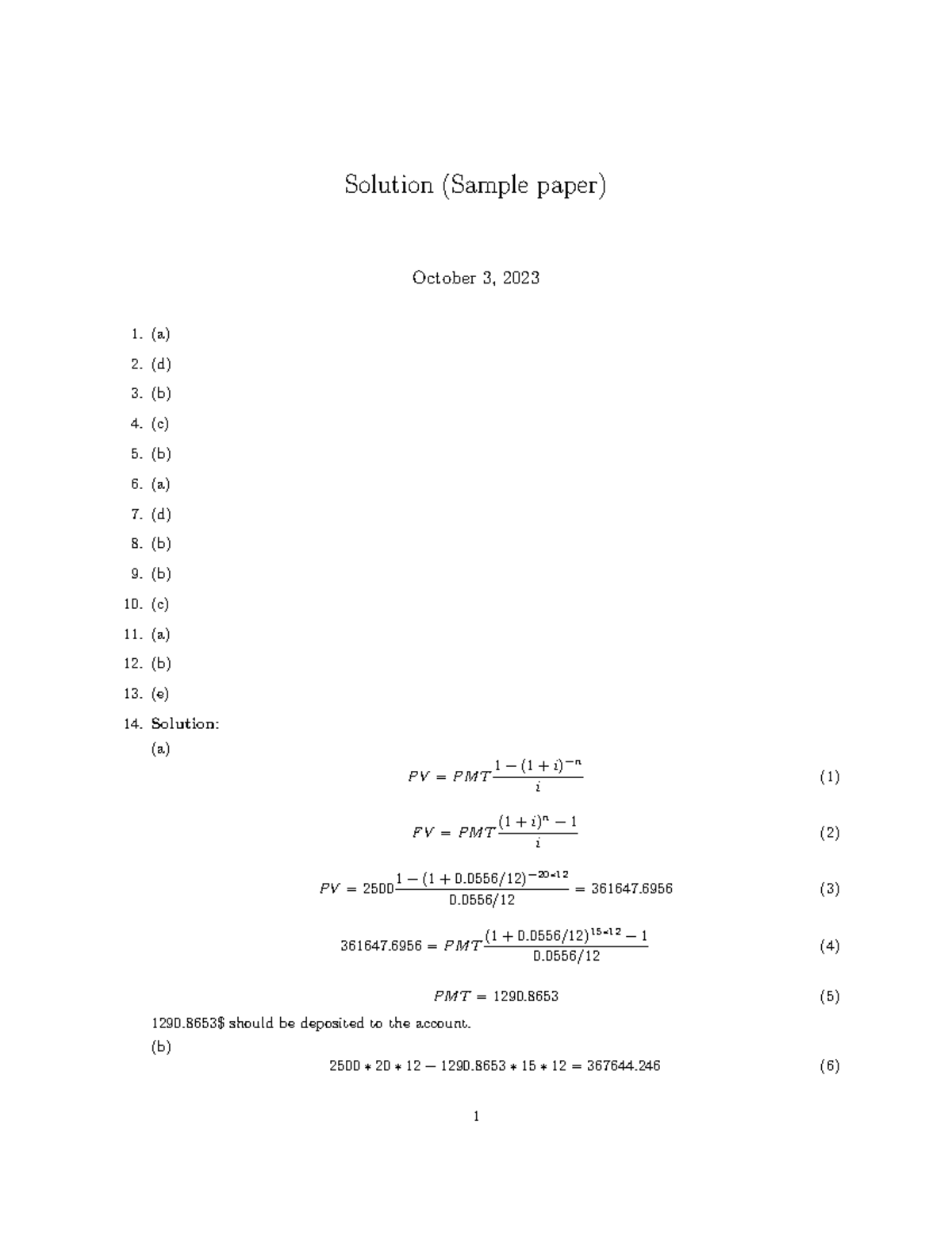 Sample Paper Solutions for Accounting (ACC 101) - Studocu